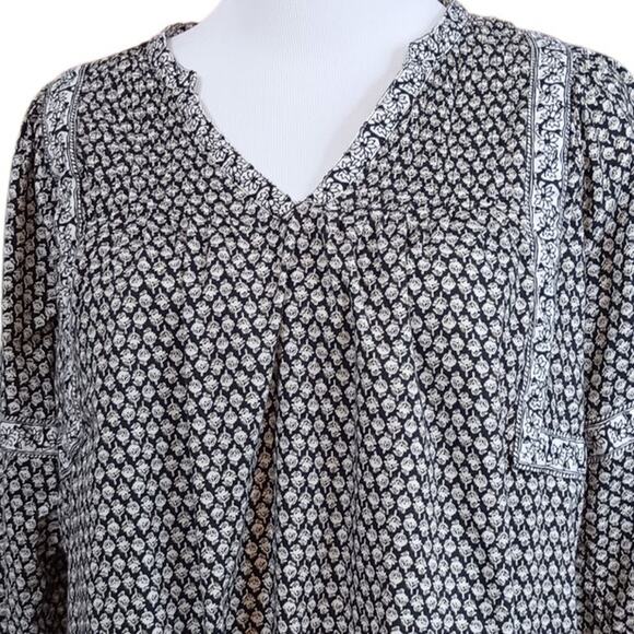 OLD NAVY Boho Peasant Blouse Top Small Gathers Floral Blousy Country Prairie - Picture 6 of 8